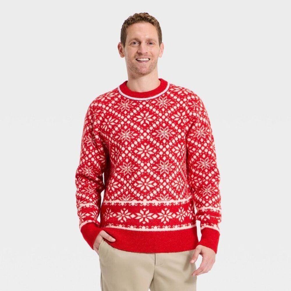 Open Box - Goodfellow & Co - Men's Fair Isle Sweater - Goodfellow & Red - Picture 1 of 3